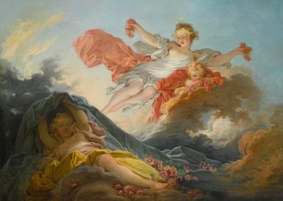 De godin Aurora triomfeert over de nacht door Jean Honore Fragonard